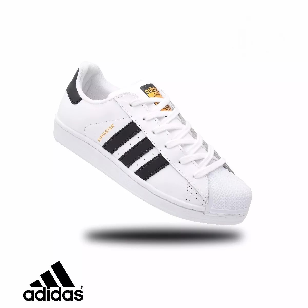 Tênis Adidas Super Star Branco e Preto Feminino Premium