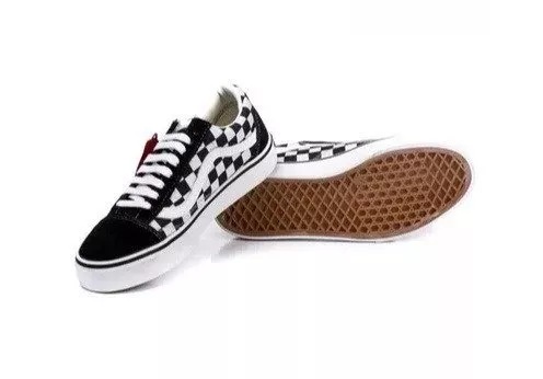 vans xadrez branco