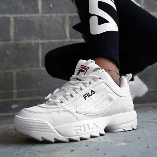 fila tenis branco com rosa