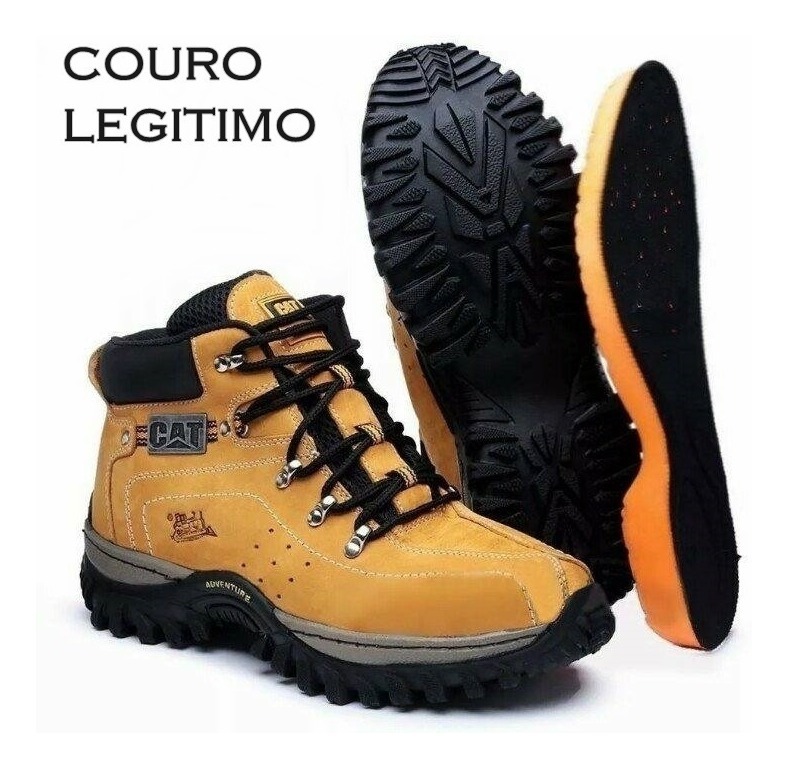 Bota Cat Adventure couro legítima - Camarelo [Premium]