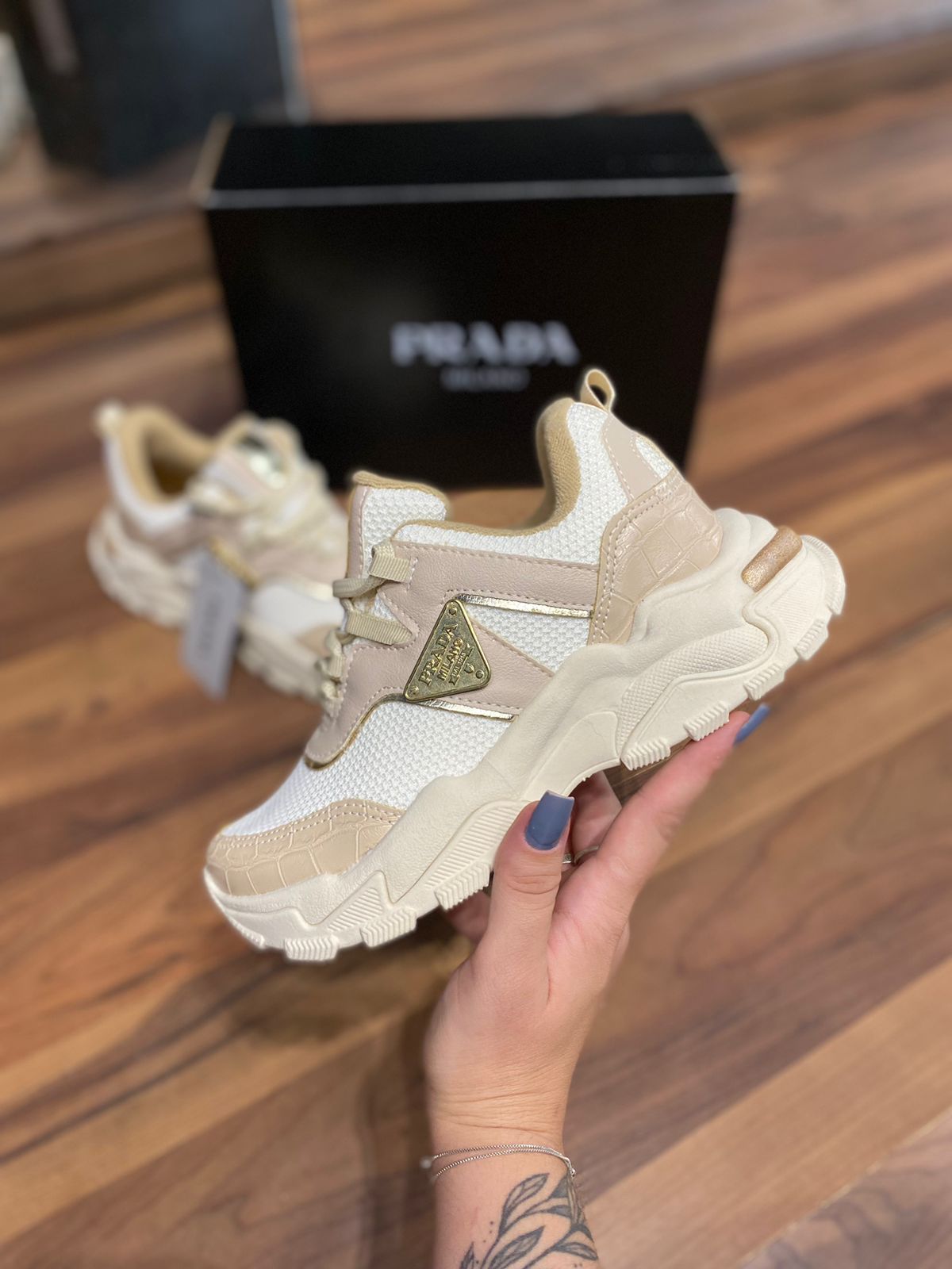 Tênis Prada Milano Chunky Sneaker Blogueira - Tênis LeveShoes